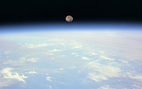 The Moon photographed from outside Earth's atmosphere
